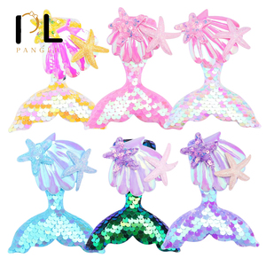 Pinza para el pelo con cola de sirena de dibujos animados con lentejuelas PL <span class=keywords><strong>2022</strong></span>, pinza lateral fresca para niñas pequeñas, pinza para flequillo, accesorios para el pelo para niñas y bebés - Product Image 1