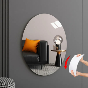 Miroir autocollante vasca da bagno a parete ovale appiccicoso infrangibile autoadesivo adesivo acrilico <span class=keywords><strong>adesivi</strong></span> a specchio <span class=keywords><strong>per</strong></span> parete - Product Image 2