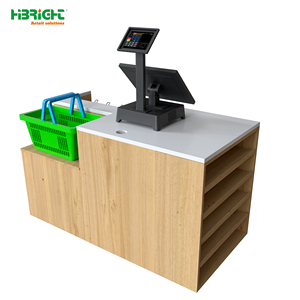 เคาน์เตอร์แคชเชียร์ขนาดเล็ก Highbright แบบไม่มีสายพานลำเลียง สำหรับซูเปอร์มาร์เก็ตและร้านขายของชำ - Product Image 1