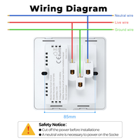 Prise murale intelligente compatible Matter, commande vocale Alexa Google Home, ports de sortie 13A A+C, prise intelligente WiFi, panneau en verre trempé