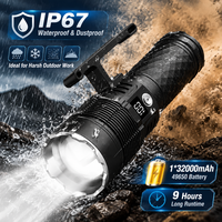 Lampe torche LED laser blanche 5000LM rechargeable, étanche IP67, zoomable, tactique, faisceau longue portée 1000m, projecteur extérieur