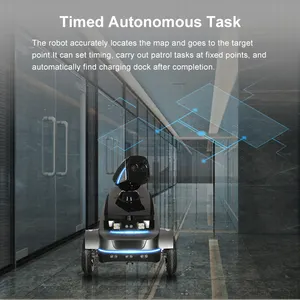 Tarea de programación autónoma comercial Negocios Sefuridad Safety Roboter AI Guard Patrulla DE SEGURIDAD Robot para proteger a los humanos