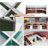 Mobilier de bureau moderne en forme de L pour 4 personnes Poste de travail moderne Cloisons de bureau modulaires Cloison murale de bureau Cloison de mobilier de bureau