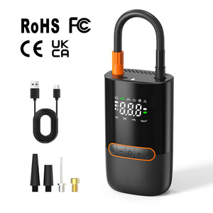 Inflador de Neumáticos Portátil de 12V con Pantalla LCD Digital, Bomba de Aire para Auto y Motocicleta, Cilindro Único, Diseño Compacto Negro - Product Image 1