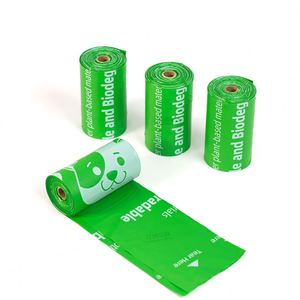 Sacs à déjections canines compostables verts en stock, biodégradables et recyclés pour l'élimination des déchets d'animaux - Product Image 2