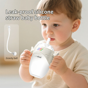 Groothandel BPA-vrije PP siliconen LFGB gecertificeerde duurzame babyvoedingsfles, valbestendig, lekvrij, drinkfles voor melk en water, set voor - Product Image 1
