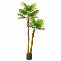 Palmier artificiel multi-troncs, plante décorative d'intérieur, Livistona Chinensis artificielle pour la décoration de la maison, du centre commercial, de l'hôtel et du paysage