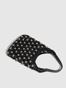 Nouveau sac à main décontracté grande capacité pour l'été, couleur unie, style punk avec rivets ronds incrustés, sac à bandoulière tendance pour femme, Tanjing - Product Image 5