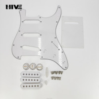 HIVE ST Electric Guitar SSS Pickguard Set Backplate Pickup Cover Switch Cap Complete Plastic Parts Replacement Kit with Screws
