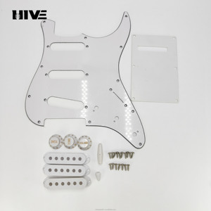 ST guitar điện SSS <span class=keywords><strong>pickguard</strong></span> thiết lập backplate Pickup Bìa Switch cap hoàn chỉnh các bộ phận nhựa thay thế Kit với ốc vít - Product Image 5