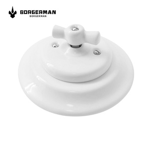 Borgerman tuôn ra gắn 1 gang sứ cổ điển chuyển đổi ánh sáng cổ retro điện tường chuyển đổi ổ cắm 250 V 10 một - Product Image 3