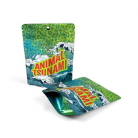 Sac de rangement laser holographique de dessin animé 3.5g Mylar plastique fermeture à glissière pour masques faciaux aliments comestibles pour biscuits Cand