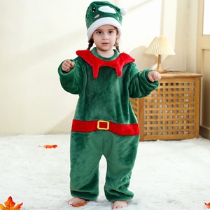 Michley Père Noël Vert & <span class=keywords><strong>Renne</strong></span> Barboteuses Unisexe 0-36M 2025 Nouveau Style avec Chapeau Amovible Combo Commande en Gros - Product Image 6