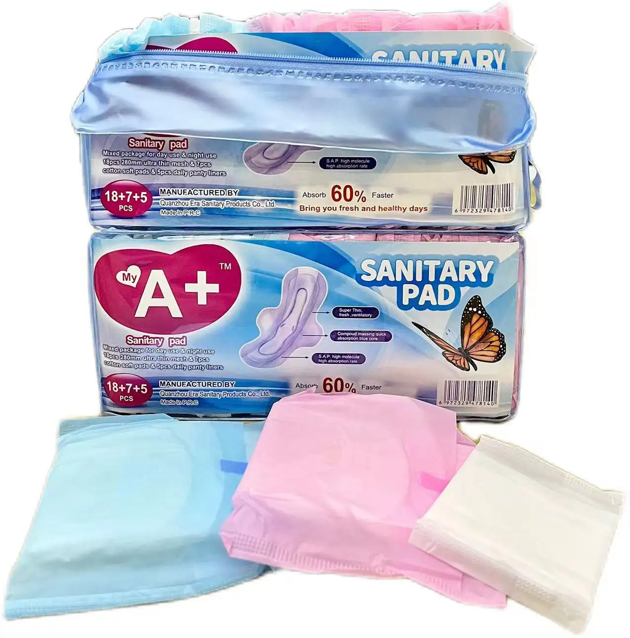 Serviettes hygiéniques en coton pour femmes serviettes hygiéniques serviettes menstruelles serviettes hygiéniques dame vente en gros