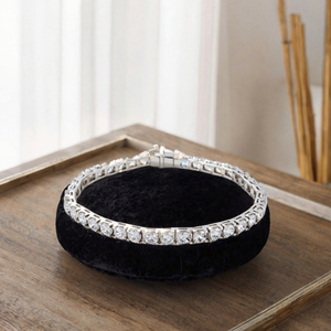 Chaîne tennis en or massif 14 carats avec diamants ronds brillants de 4 mm cultivés en laboratoire, certifiés, bracelet et jonc unisexe tendance, cadeau - Product Image 3