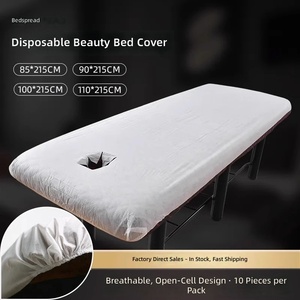 Housse de lit <span class=keywords><strong>jetable</strong></span> non tissée, drap-housse élastique avec trous, anti-poussière, <span class=keywords><strong>protection</strong></span> pour <span class=keywords><strong>table</strong></span> de <span class=keywords><strong>massage</strong></span> de salon de beauté - Product Image 2