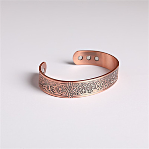 Fábrica al por mayor dos dragón ancho cambiable cobre puro brazalete vikingo cobre moda pulsera para hombres - Product Image 5