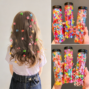 Pinzas de Pelo Infantiles de Plástico, Hechas a Mano, Coloridas y Elegantes, con Diseño de Corona y Estrellas, para Niñas Pequeñas, para Flequillo y Trenzas, 3cm, Regalo - Product Image 3