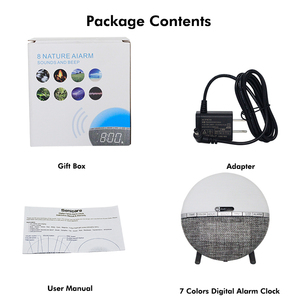 LED sonidos de la naturaleza de 7 colores de luz niños dormir formación reloj de alarma de reloj digital - Product Image 6