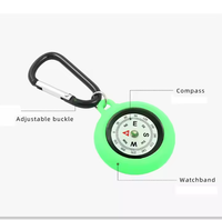 Kompas Portabel Luar Ruangan yang Dapat Disesuaikan untuk Hiking Camping Tahan Air Tahan Guncangan Layar Dial Casing Akrilik Gantungan Kunci Clip-on