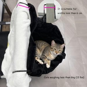 Cama Colgante <span class=keywords><strong>para</strong></span> <span class=keywords><strong>Gatos</strong></span>, <span class=keywords><strong>Hamaca</strong></span> de Felpa con Cubierta Extraíble y Marco Metálico Resistente, <span class=keywords><strong>Hamaca</strong></span> <span class=keywords><strong>para</strong></span> <span class=keywords><strong>Gatos</strong></span> de Interior - Product Image 4