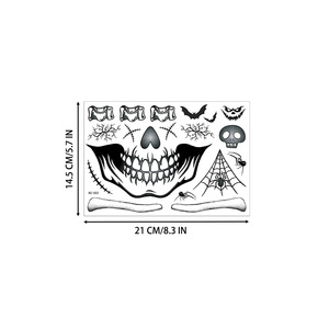 Nuovo Halloween <span class=keywords><strong>divertente</strong></span> teschio del <span class=keywords><strong>tatuaggio</strong></span> adesivi horror make up, spaventosi tatuaggi per il viso - Product Image 5