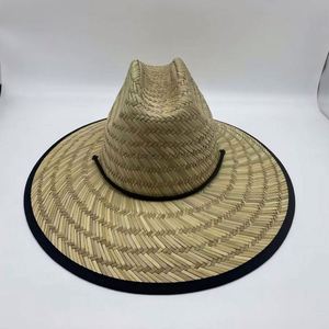 Handmade Straw <b>Hat</b> Custom Printed Fabric Brim Big Brim Summer Beach <b>Hat</b> - Product Image 3