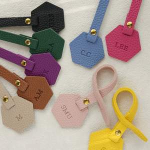 Colorful Pu Leather Custom Initials for Handbags Personalized Monogram <b>Name</b> <b>Tag</b> Hexagon Purse Charm Bag Accessory - Product Image 1