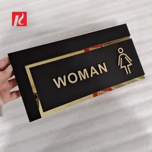 Kexian No MOQ Restroom Signs Customizable Acrylic Nameplate Men and Women Toilet Sign Male Female Washroom Sign for Hotel