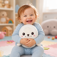 Peluche Mochi Chubby White Seal à texture moelleuse, animal marin en peluche doux pour soulager le stress et décorer la chambre dans un style Kawaii