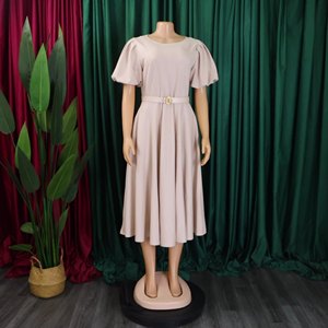 <span class=keywords><strong>Abbigliamento</strong></span> da <span class=keywords><strong>donna</strong></span> abito Casual da <span class=keywords><strong>donna</strong></span> con temperamento elegante abito da <span class=keywords><strong>ufficio</strong></span> tinta unita taglie forti a vita grande a sbuffo manica corta - Product Image 6