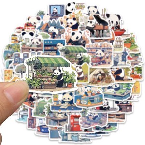 50 cái dễ thương phim hoạt hình Panda Nhật Ký dán cho hành lý, máy tính xách tay, điện thoại trang trí, Bàn Phím DIY dán chống thấm nước - Product Image 5