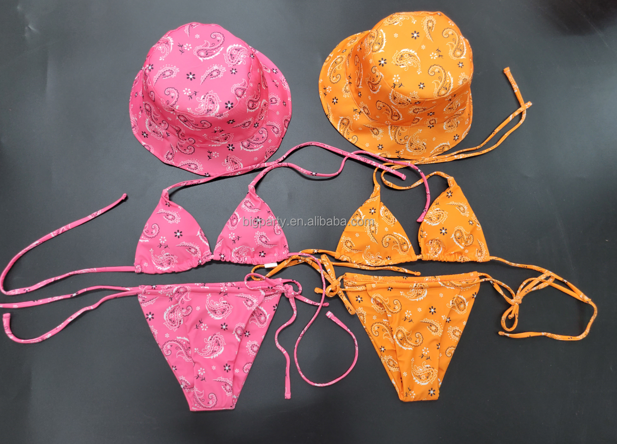 2022批发定制性感加尺寸设计师泳衣微型迷你丁字裤比基尼套装泳衣女士