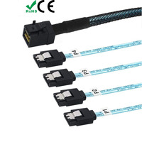Cable MINISAS SFF-8643 a 4 SATA para Disco Duro, Cable de Alta Velocidad para Almacenamiento Interno de Servidor