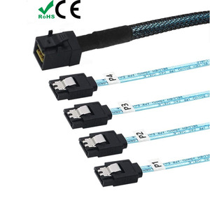 MINISAS cable SFF-8643 to 4 SATA <b>hard</b> <b>drive</b> data server <b>internal</b> storage high-speed cable - Product Image 1