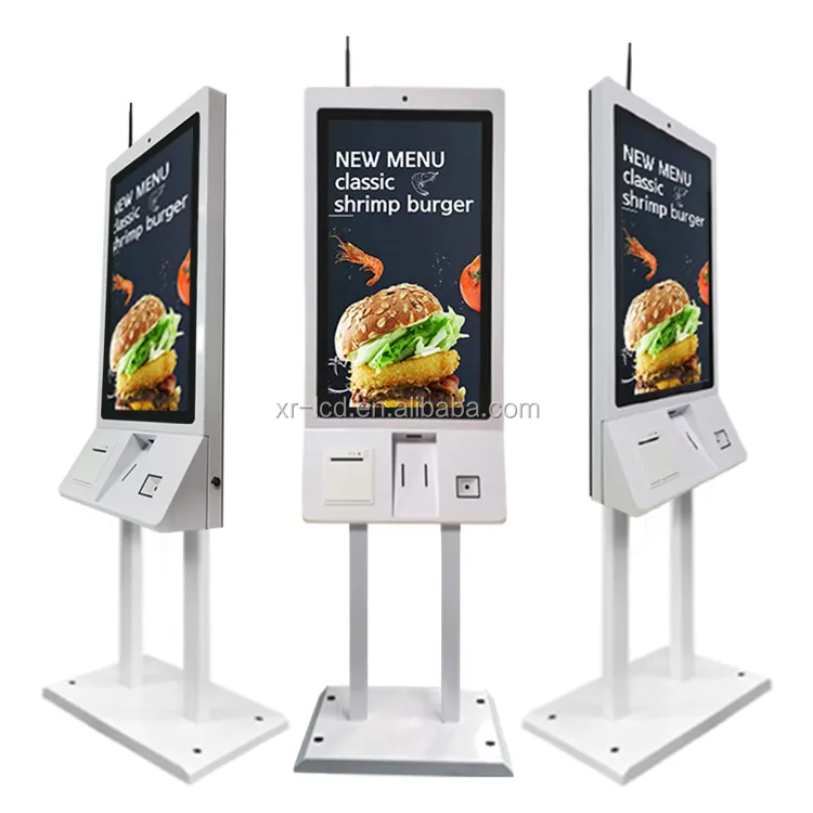 Fabricantes personalizados capacitivo tela de toque auto-serviço, terminal de pagamento rápido de comida, kiosk para kfc in restaurante