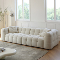 Canapé 3 places en tissu moderne, durable et écologique de haute qualité pour hôtel et salon, design confortable et moelleux