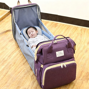 Borsa Multifunzionale Leggera <span class=keywords><strong>per</strong></span> Mamme, Lettino Pieghevole Portatile, <span class=keywords><strong>Zaino</strong></span> <span class=keywords><strong>per</strong></span> Neonati, Grande Capacità, Impermeabile, Doppia Tracolla - Product Image 4