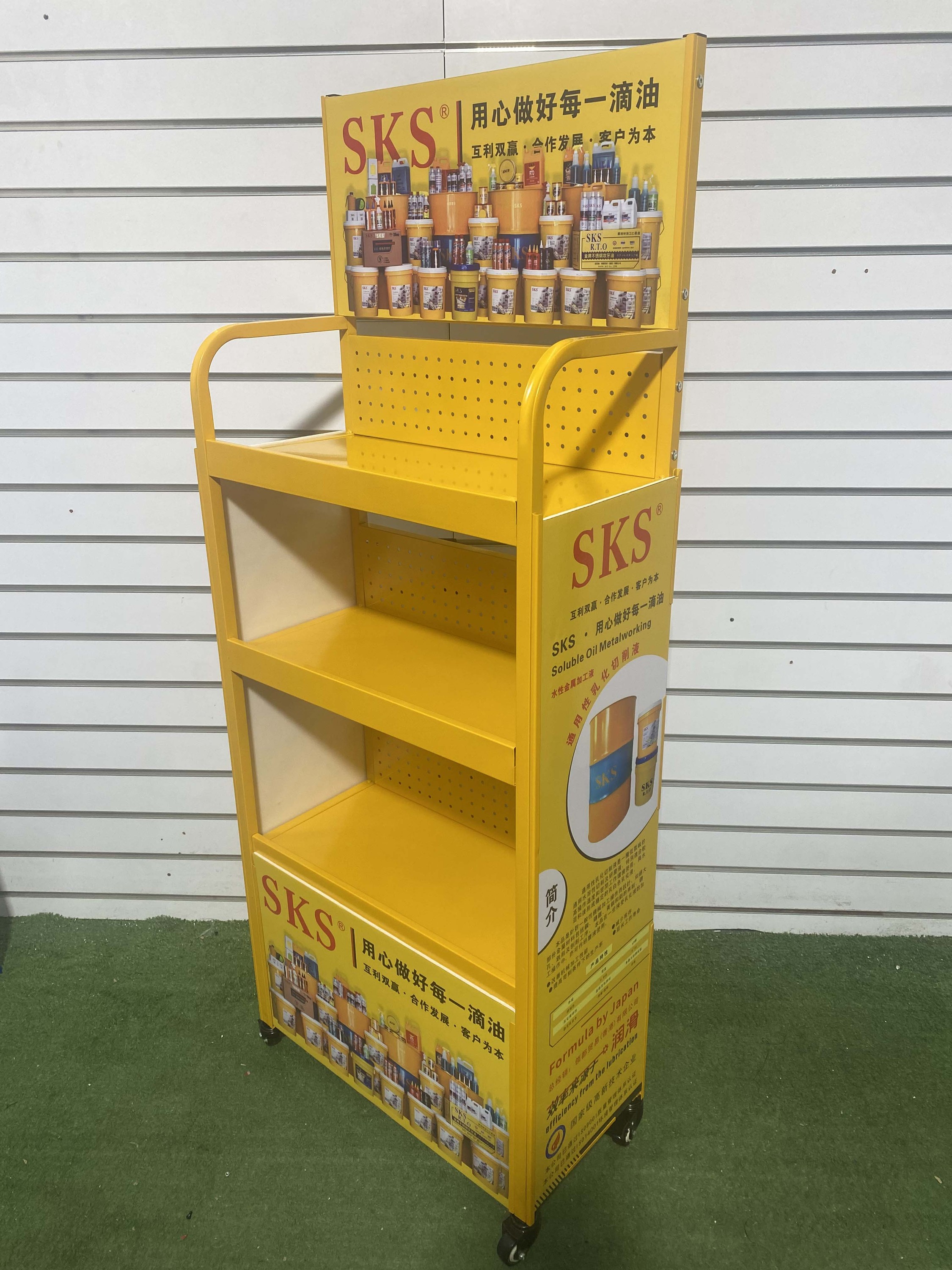 Apache Auto Maintenance Oil Display Stand 3 Tier Metal Display Racks for 4S Car Sale Shop — view 6