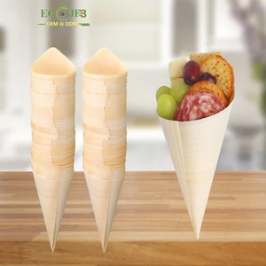 Ciotola Conica in Legno Ecologica Monouso <span class=keywords><strong>per</strong></span> Finger Food, Snack, Antipasti, Degustazioni, Stoviglie <span class=keywords><strong>per</strong></span> Catering in Legno Naturale - Product Image 3