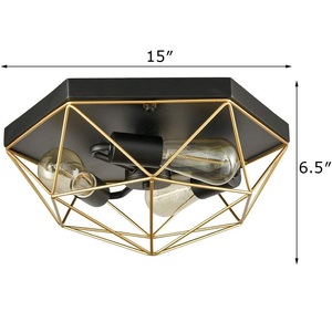 <strong>Ceiling</strong> Flush Mount Lighting 3 Bulb Black Gold or <strong>Silver</strong> Contemporary Pendant <strong>Light</strong> - Product Image 5