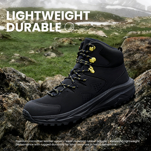Bottes tactiques légères <span class=keywords><strong>et</strong></span> confortables pour hommes, en cuir microfibre, imperméables, pour tous les terrains, <span class=keywords><strong>chaussures</strong></span> de randonnée mi-hautes, travail en plein air, automne - Product Image 4