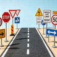 Panneaux de signalisation routière en aluminium réfléchissant personnalisés OEM ODM, signalisation réglementaire et d'avertissement