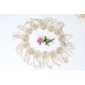 <span class=keywords><strong>Tissu</strong></span> <span class=keywords><strong>bazin</strong></span> riche allemand en dentelle de haute qualité, avec perles et franges perlées, pour robe - Product Image 5