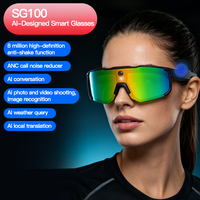 Lunettes de soleil sportives intelligentes AI avec caméra anti-tremblement 8MP, réduction de bruit ANC, reconnaissance d'image IA, enregistrement vidéo et audio