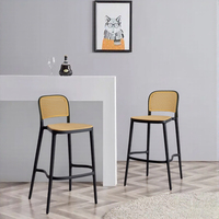 Chaise de bar en rotin plastique moderne, polyvalente, pour salle à manger en plein air, hôtel, restaurant, salon, salle de sport, café, atelier, bar à domicile