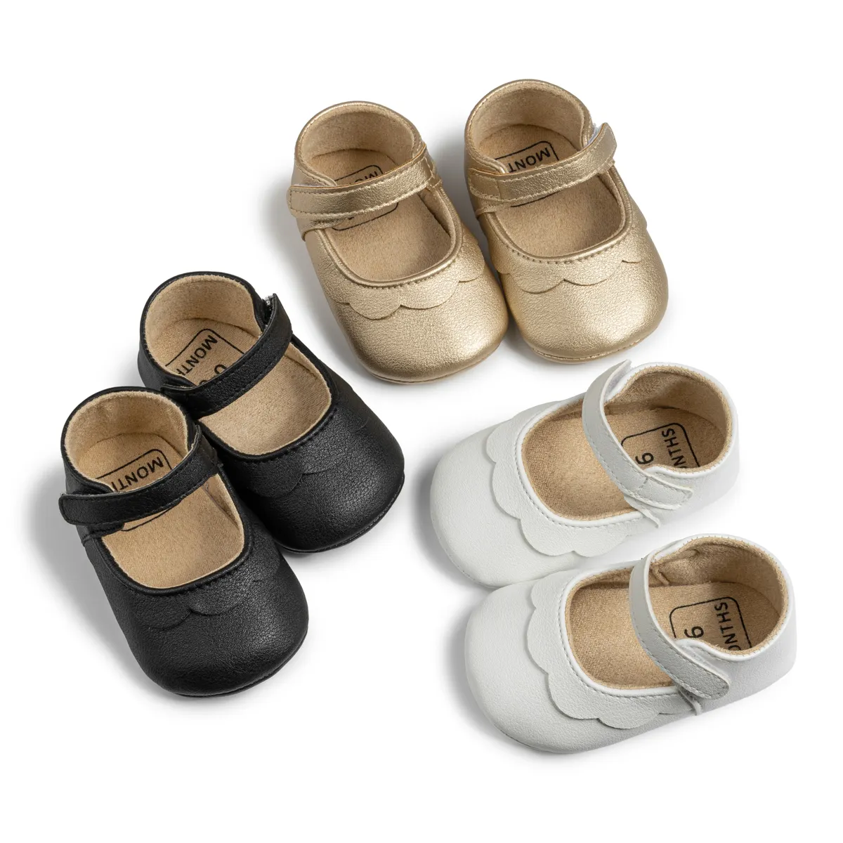 Hot Selling Pu Lederen Bovenjurk Prinses Schoenen Zachte Zool Baby Antislip Wandelschoenen Baby Meisje Schoenen