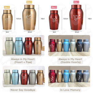 Anıtlar paslanmaz çelik Pet Urns Paw baskı köpekler kediler için Creamtion <span class=keywords><strong>Urn</strong></span> külleri - Product Image 2