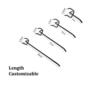 Один черный Супермаркет розничный магазин Pegboard дисплей крюк перфорированная панель совместимый металлический щелевой панельный крюк - Product Image 5