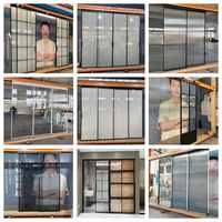 Miroir simple porte coulissante fantôme système de porte coulissante en verre piste cachée porte coulissante minimaliste pour salle de bain appartement Villa